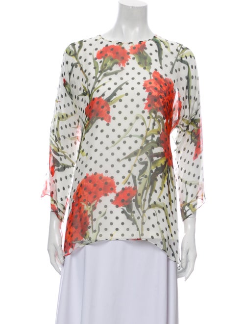 Dolce & Gabbana Silk Printed Blouse White
