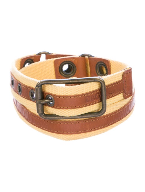 Dolce & Gabbana Canvas Buckle Belt Yellow