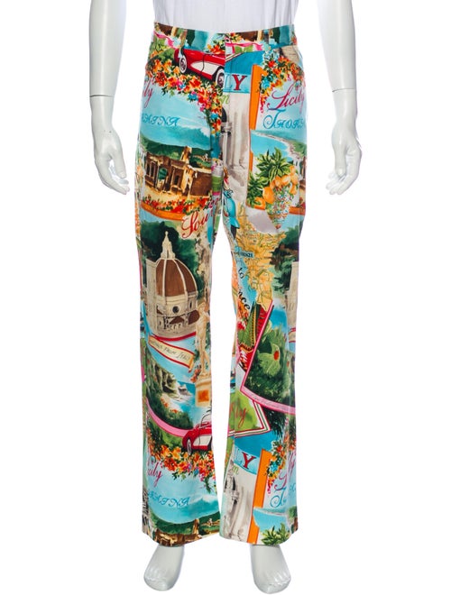 Dolce & Gabbana Printed Pants Blue