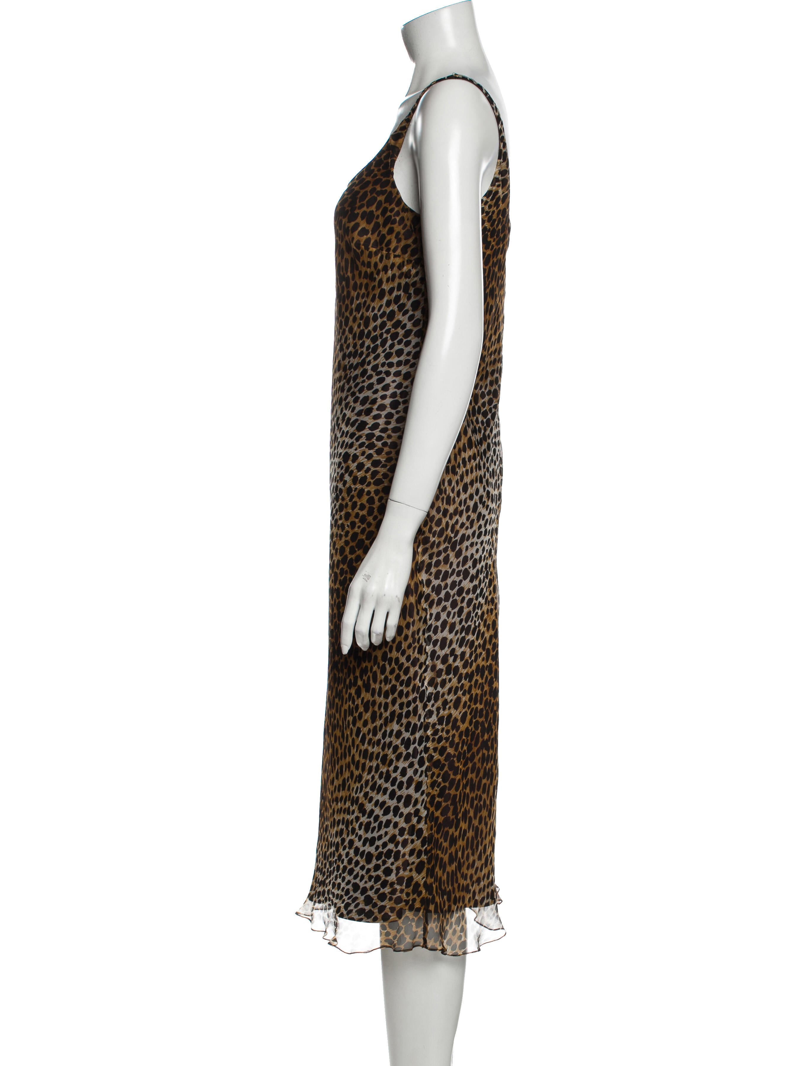 Dolce & Gabbana Vintage Midi Length Dress Brown Dresses, Clothing