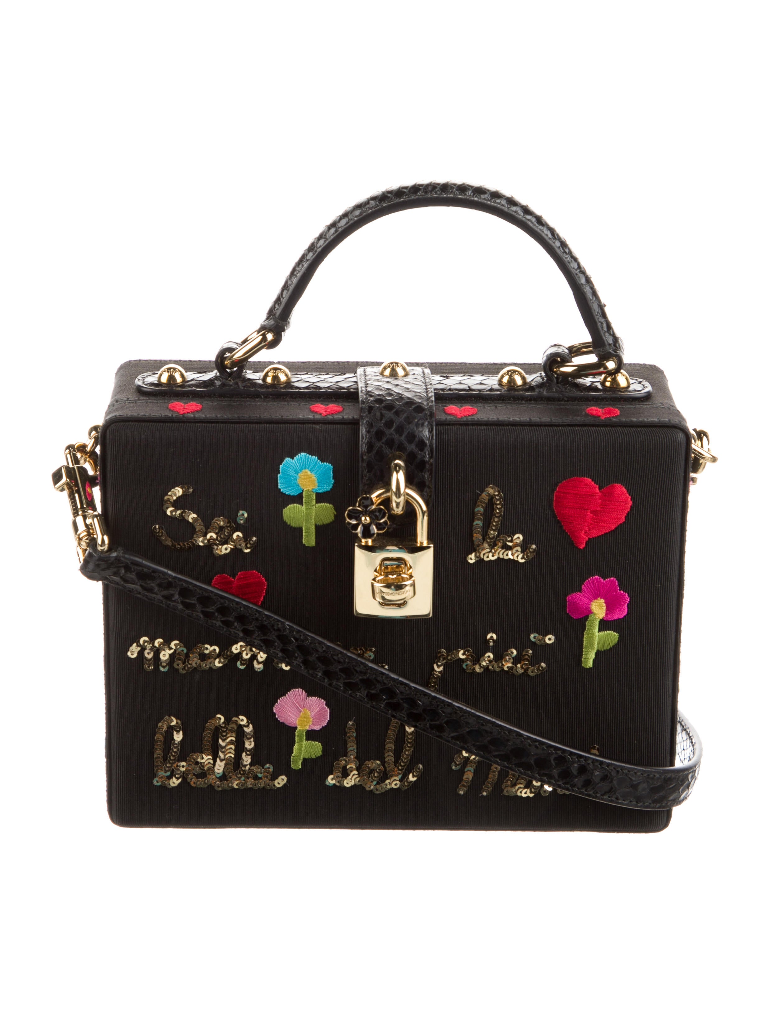 DOLCE & GABBANA Bag Baby Pink LOLA Leather Studded Crossbody