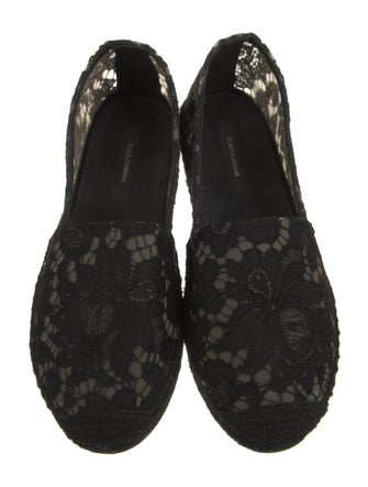 Dolce & Gabbana Lace Pattern Mesh Accents Espadrilles