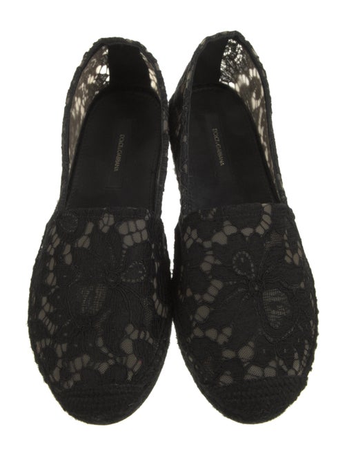 Dolce & Gabbana Lace Pattern Mesh Accents Espadrilles