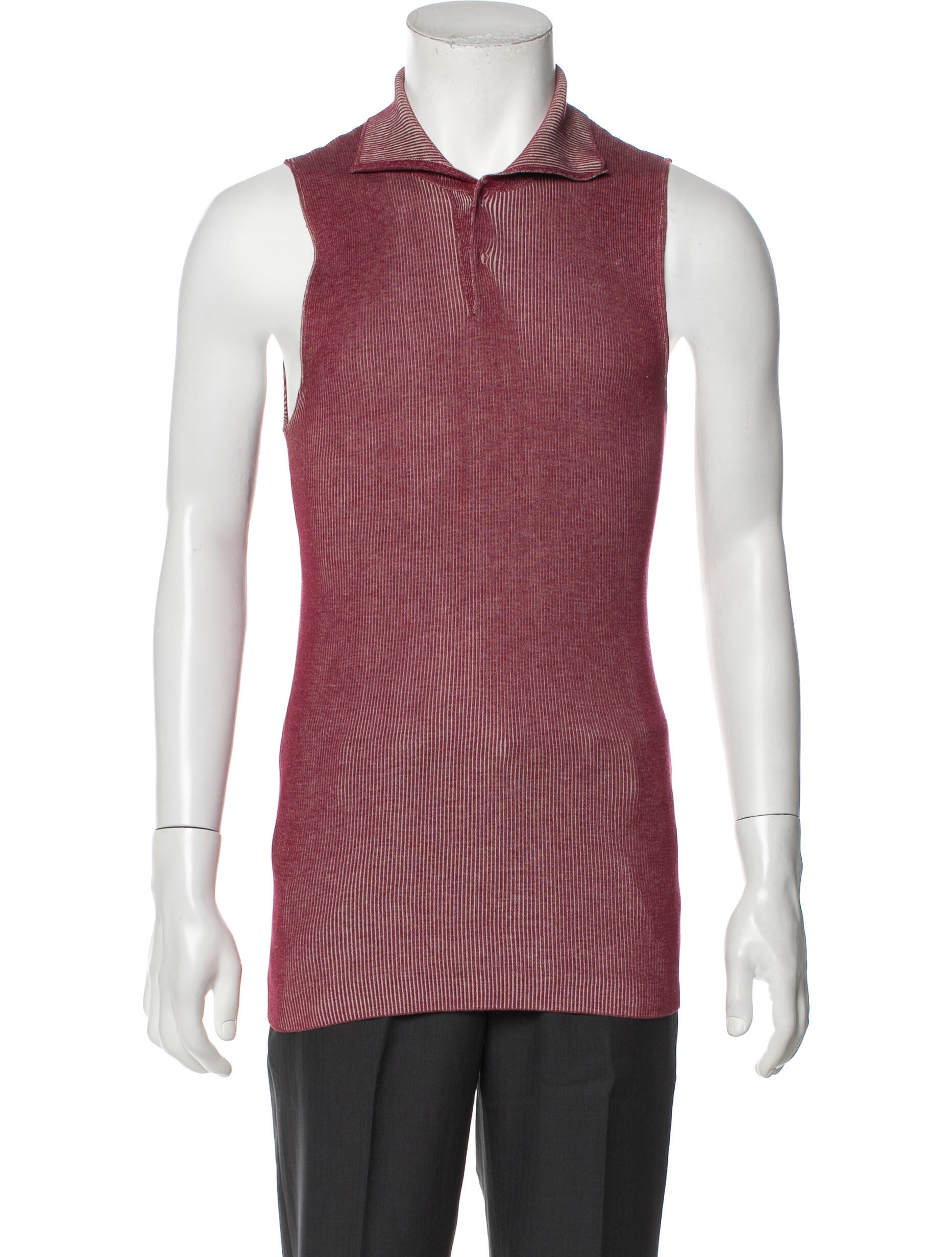Dolce & Gabbana Vintage Collar Sweater Vest Burgundy Sweaters