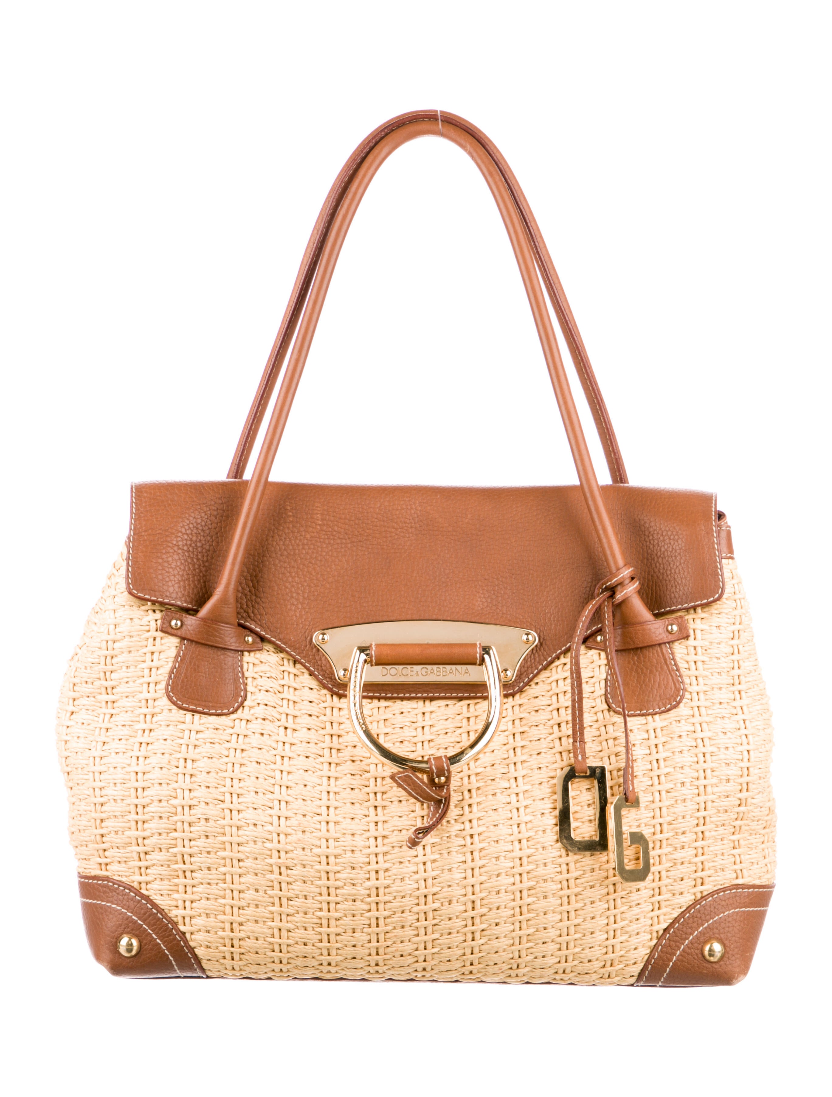 Michael Michael Kors Straw LeatherTrim Tote Neutrals Totes, Handbags