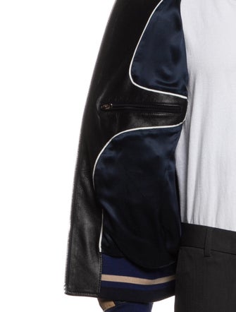 Dolce & Gabbana Lamb Leather Graphic Print Bomber Jacket