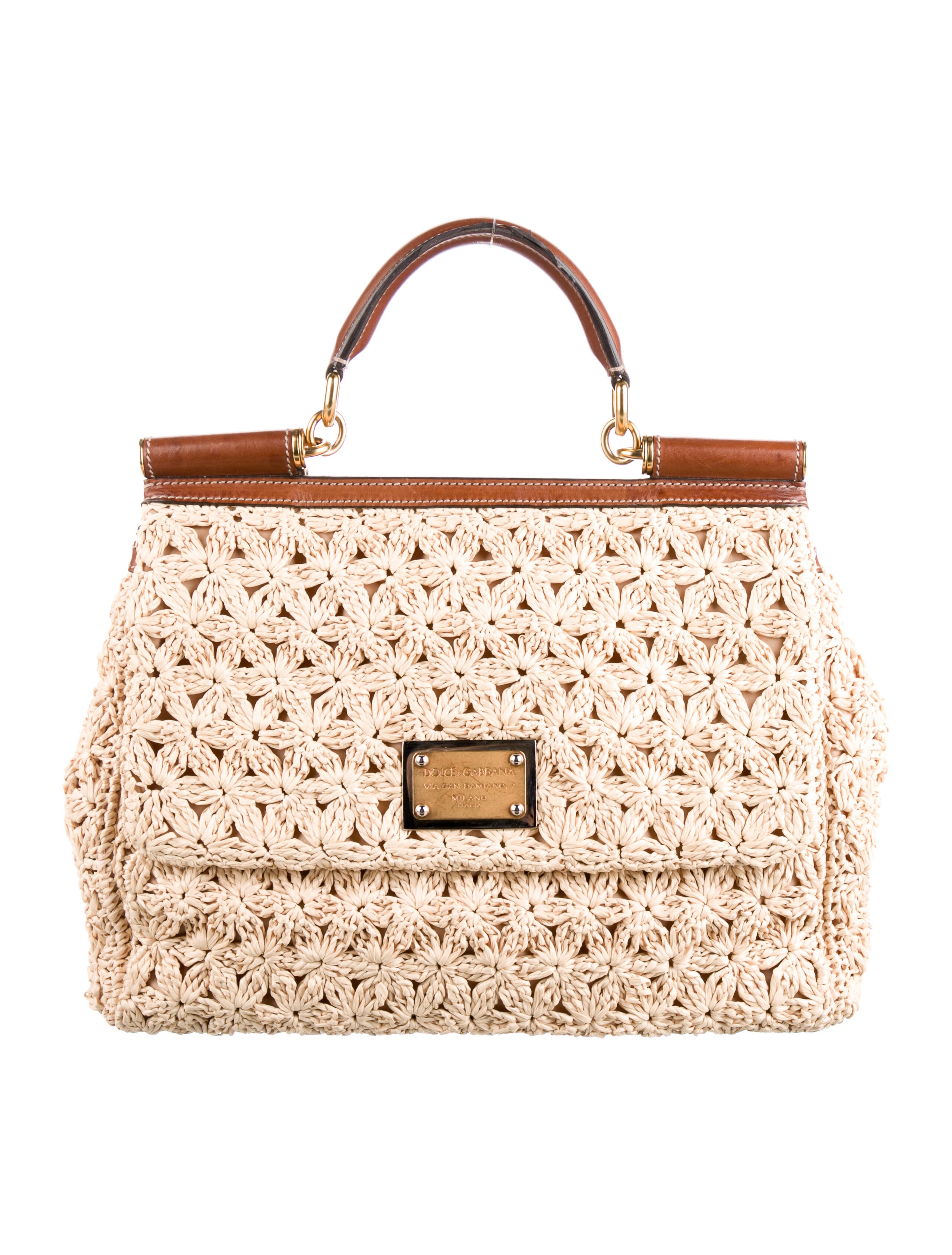 Dolce & Gabbana Sicily Raffia Crochet Bag - Neutrals