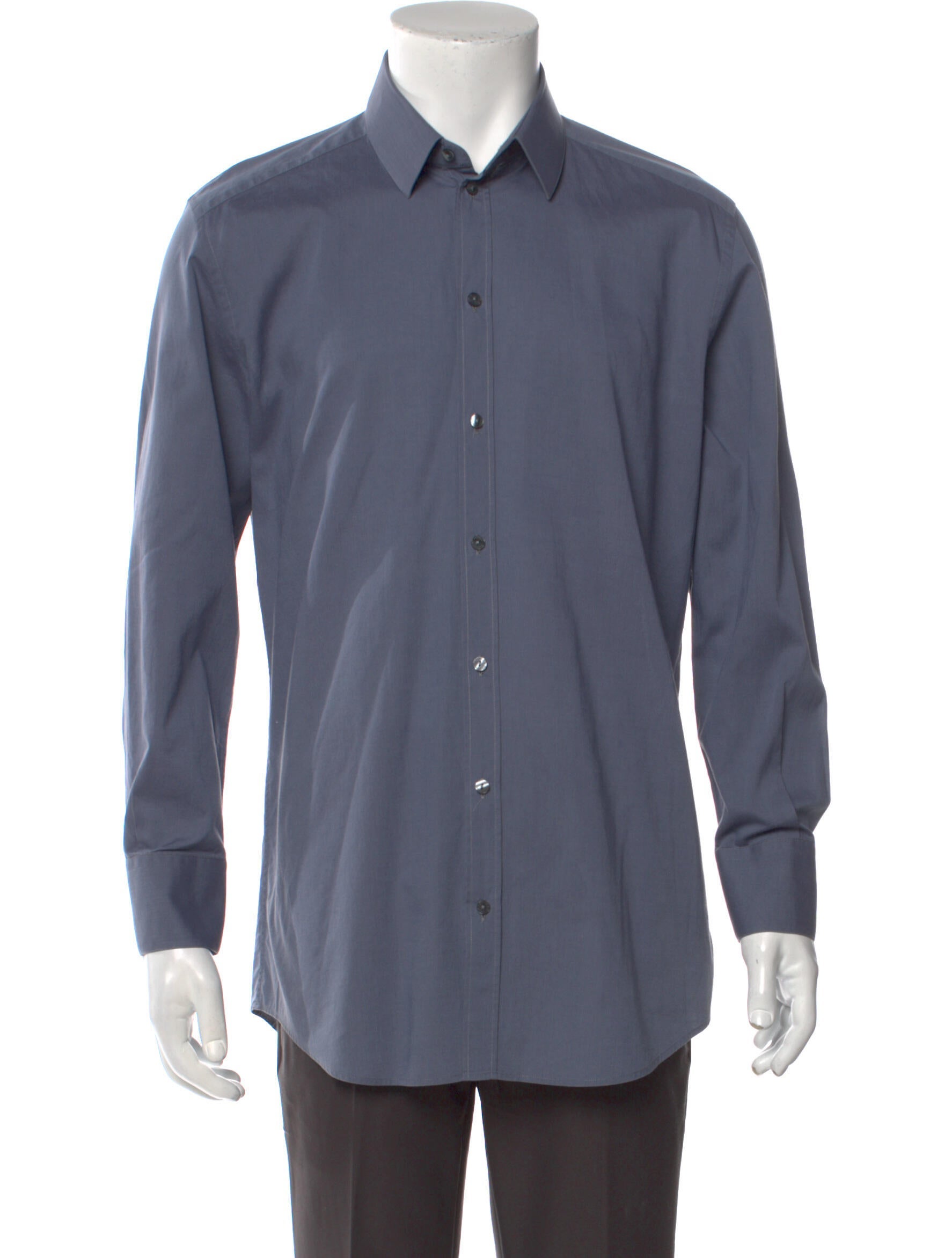 Dolce & Gabbana Long Sleeve Dress Shirt Grey Dress Shirts, Clothing