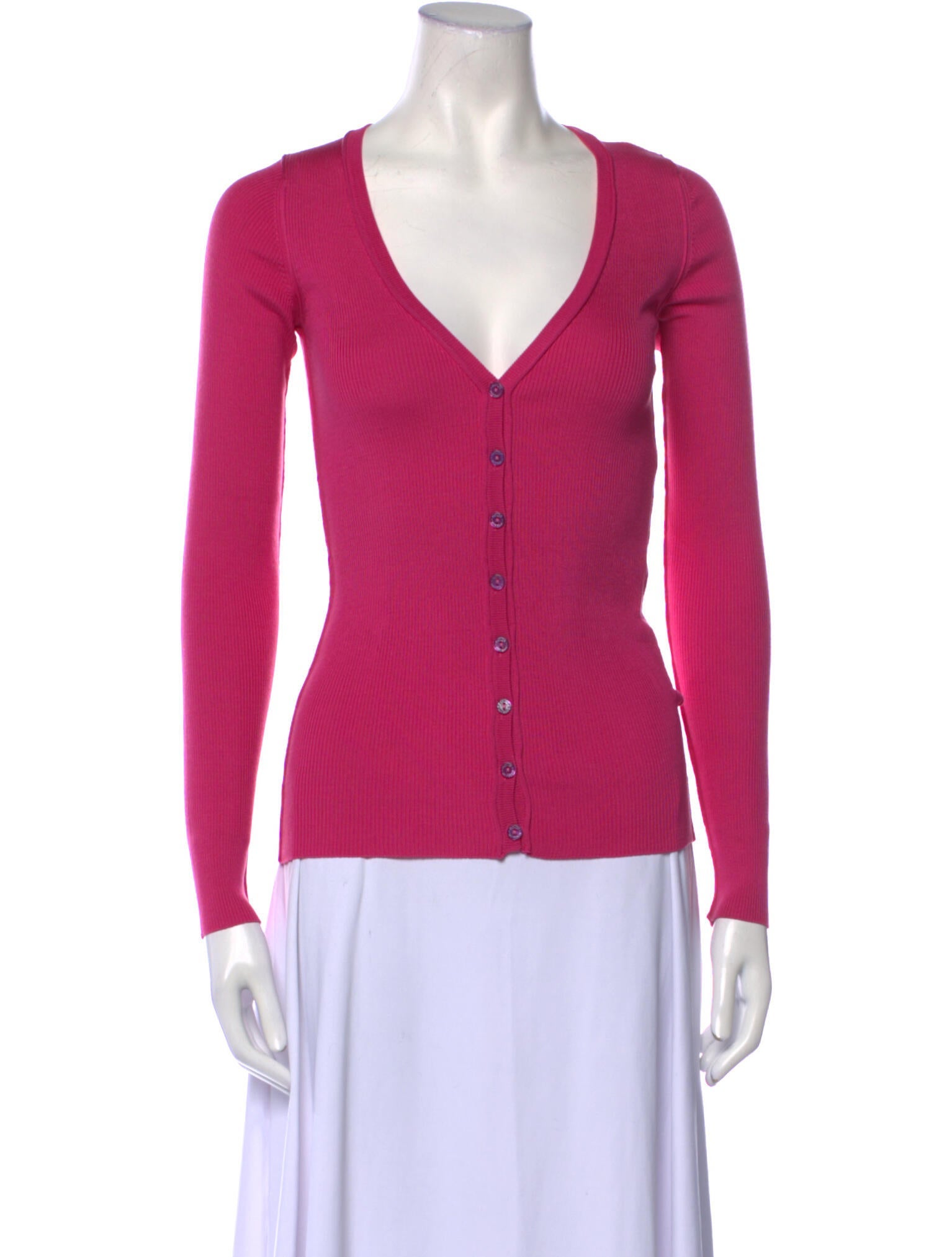 Dolce & Gabbana Silk VNeck Sweater Pink Knitwear, Clothing