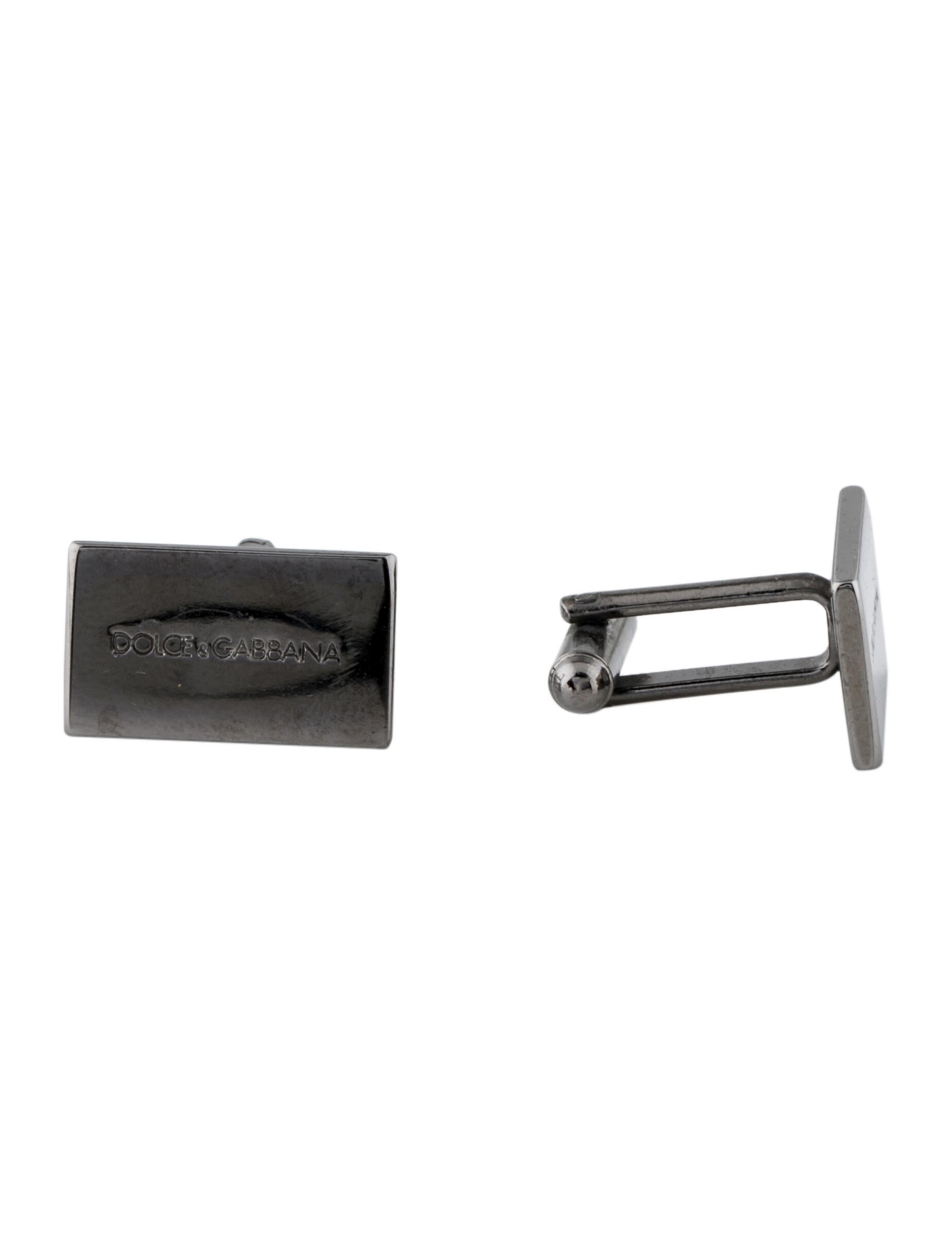 Dolce & Gabbana Logo Cufflinks - Silver-Tone Metal
