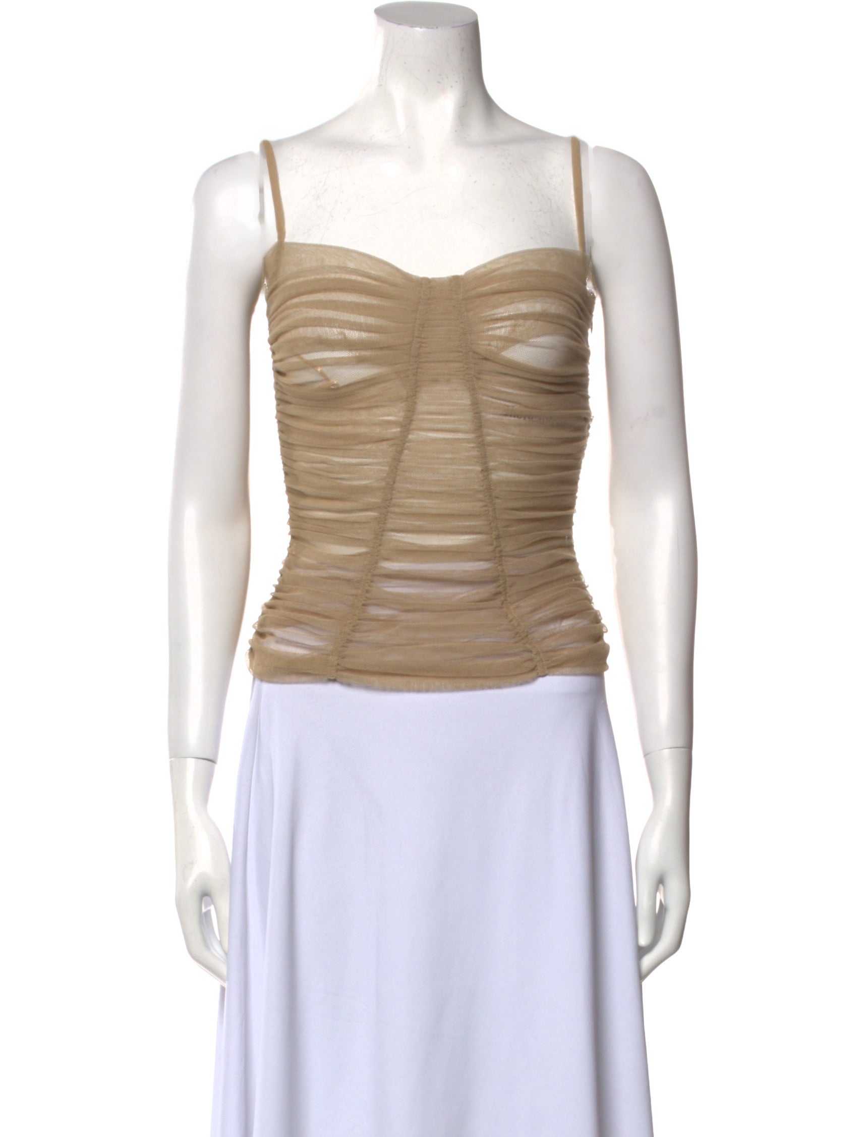 Dolce & Gabbana Square Neckline Sleeveless Crop Top