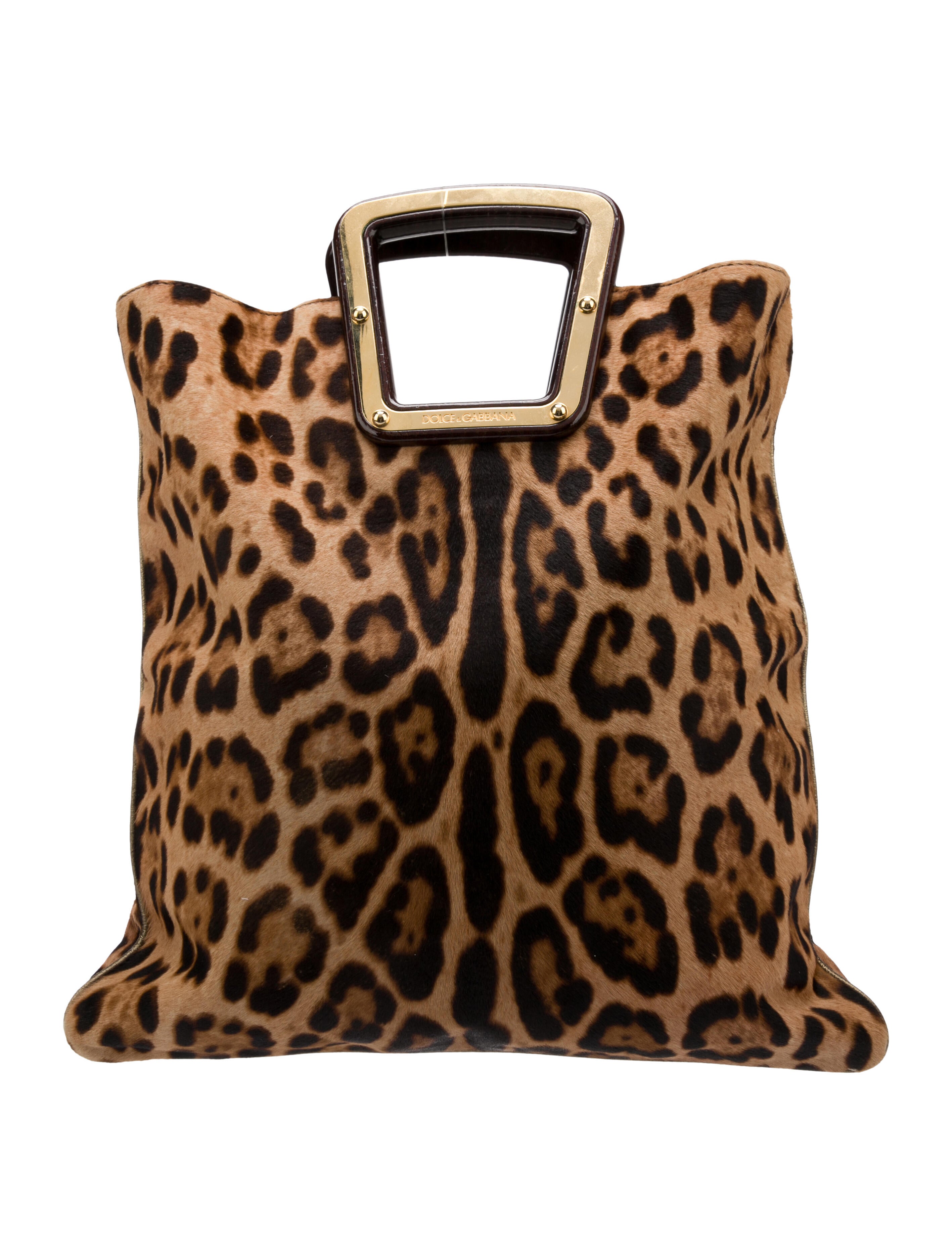 Dolce & Gabbana Pony Hair Tote Bag Brown Handle Bags, Handbags