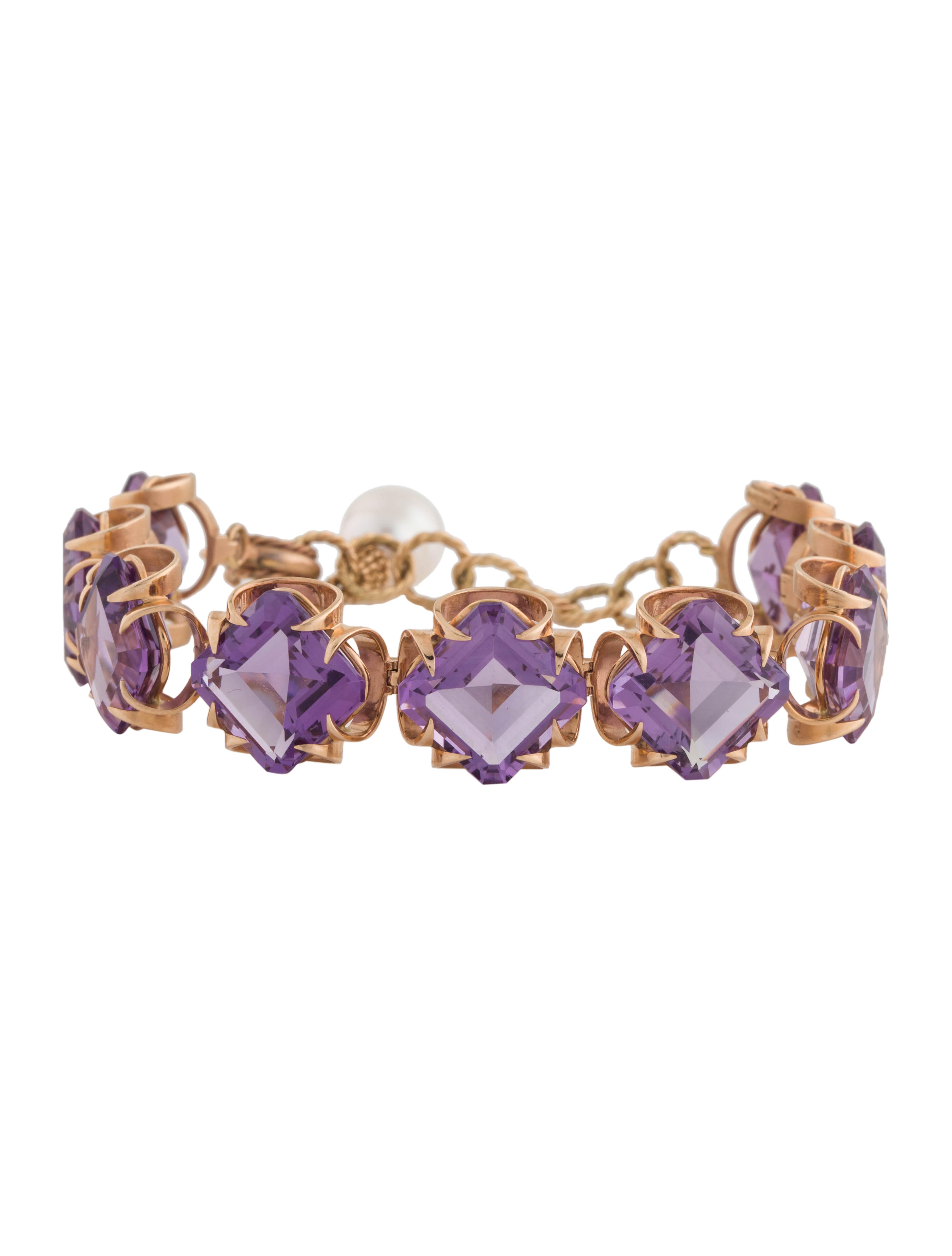 Dolce & Gabbana 18K Amethyst Anna Link Bracelet