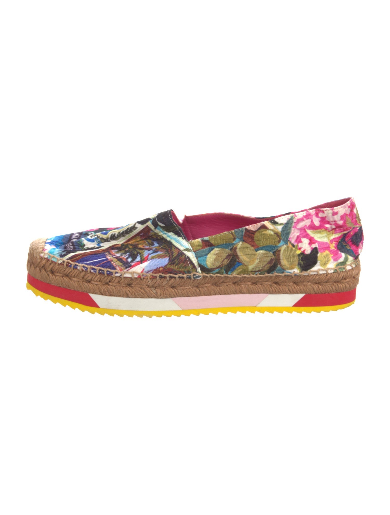 Dolce & Gabbana Printed Espadrilles Pink Flats, Shoes DAG421204