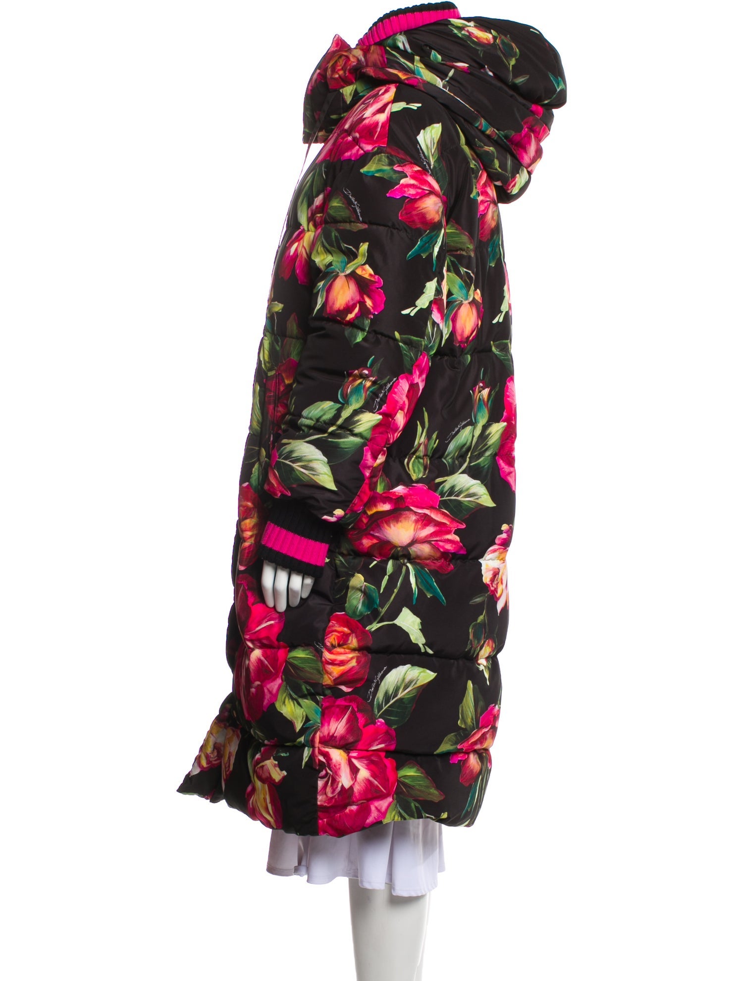 Dolce & Gabbana Floral Print Down Coat