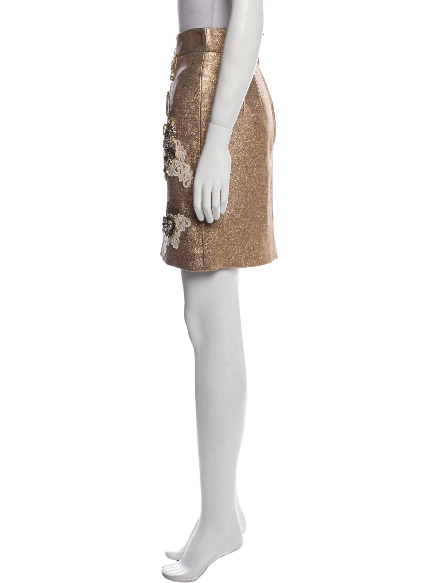 Dolce & Gabbana Lamb Leather Mini Skirt w/ Tags