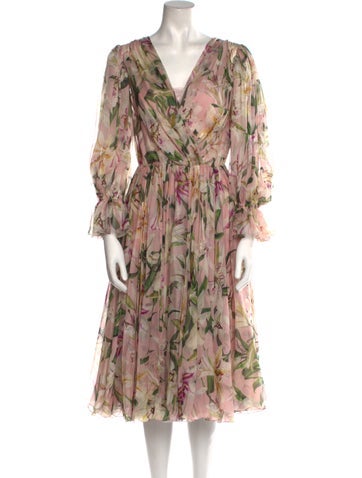 Dolce & Gabbana Dresses Silk Midi Length Dress Us0, It36 | XS