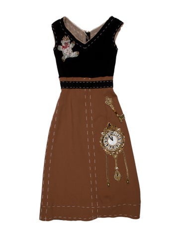 Dolce & Gabbana Dresses Virgin Wool Midi Length Dress Us0, It36 | XS
