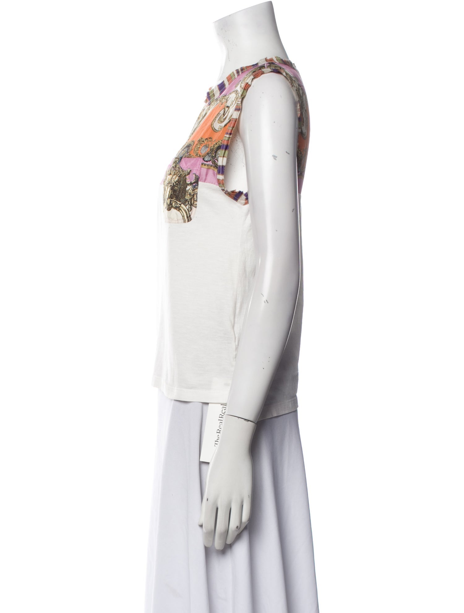 D&G Printed Crew Neck Crop Top