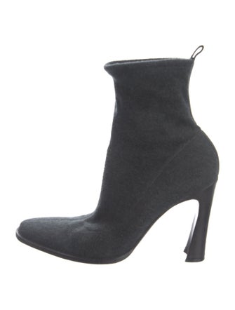 Dolce & Gabbana Wool Leather Trim Embellishment Boots