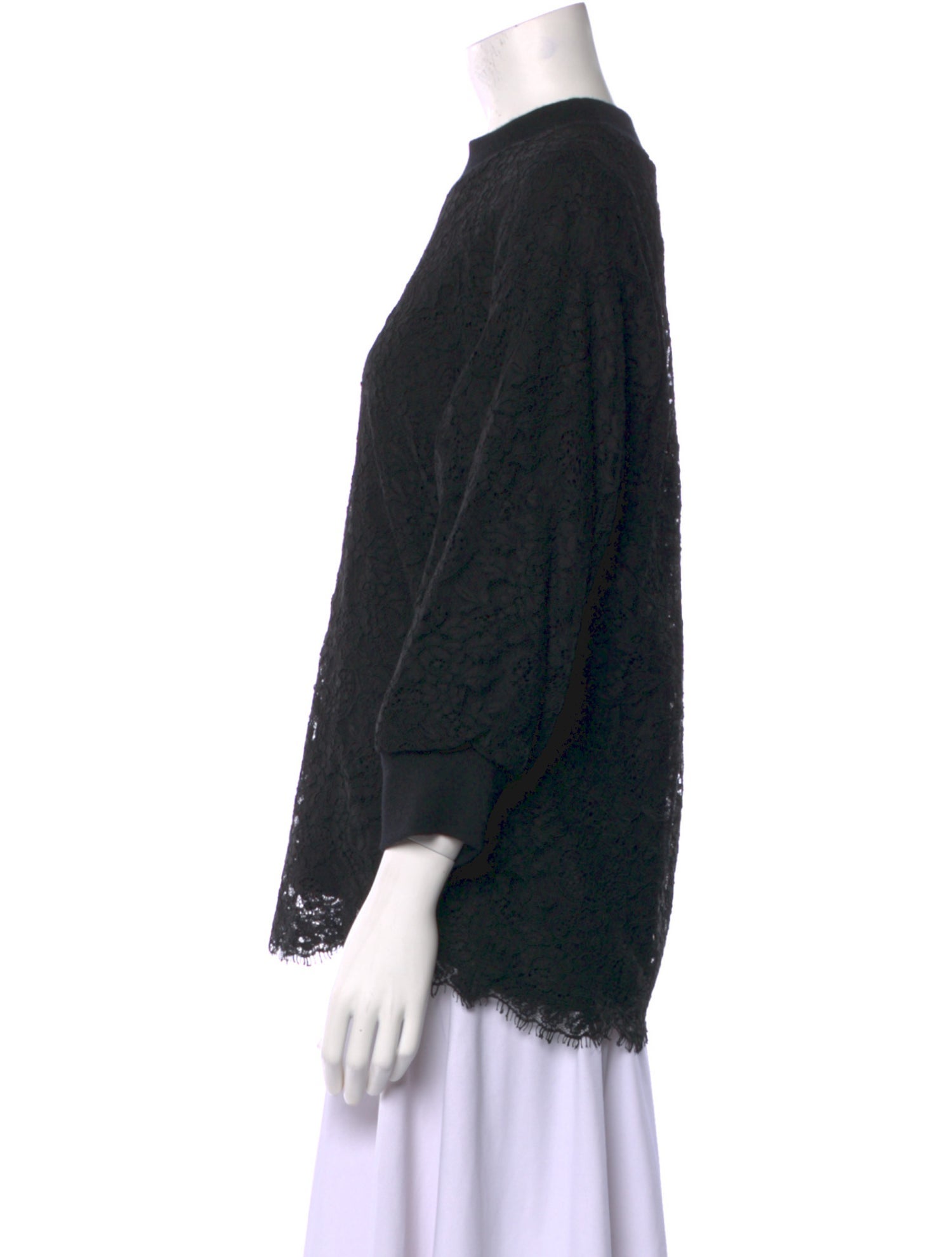 Dolce & Gabbana Lace Pattern Mock Neck Blouse