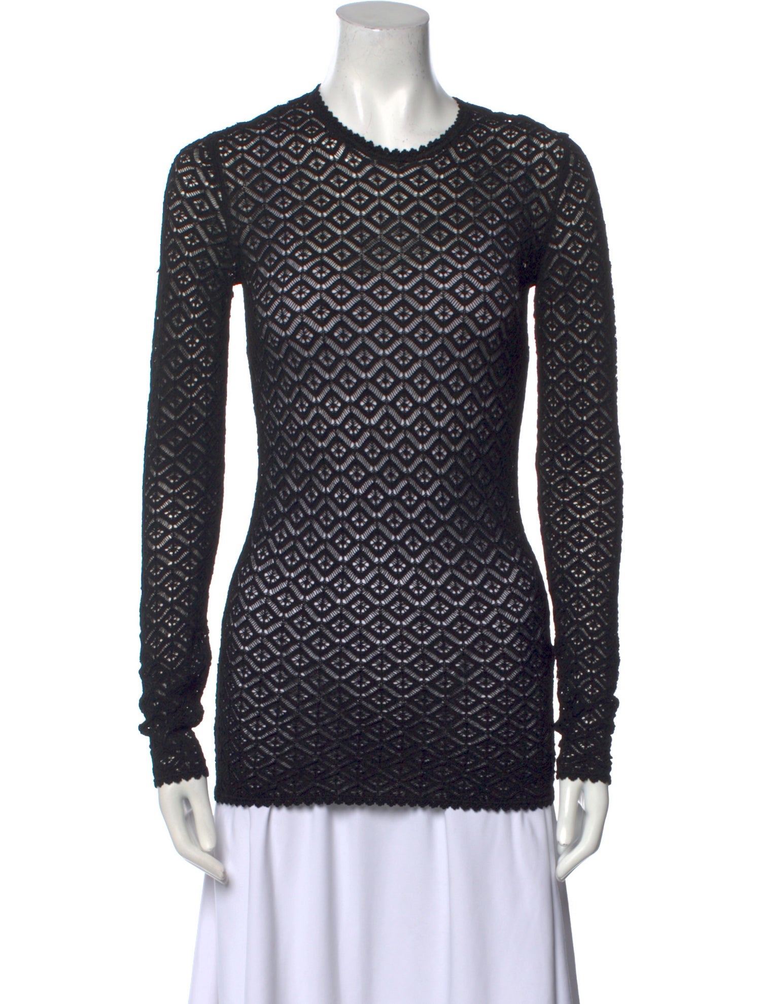 Dolce & Gabbana Lace Pattern Crew Neck Top