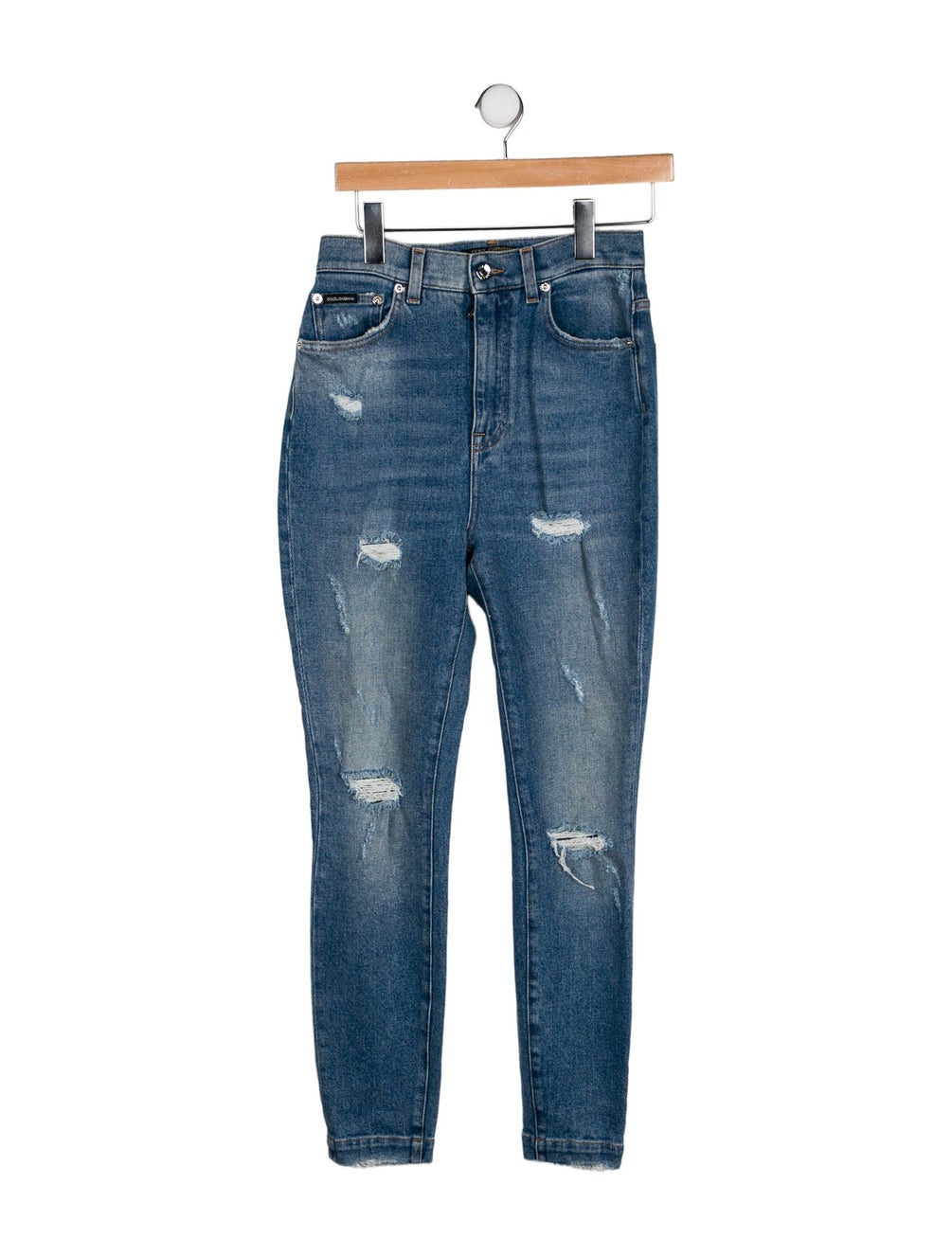 Dolce & Gabbana HighRise Skinny Leg Jeans Blue, 13" Rise Jeans