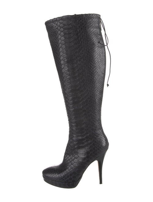 Dolce & Gabbana Python Animal Print Lace-Up Boots