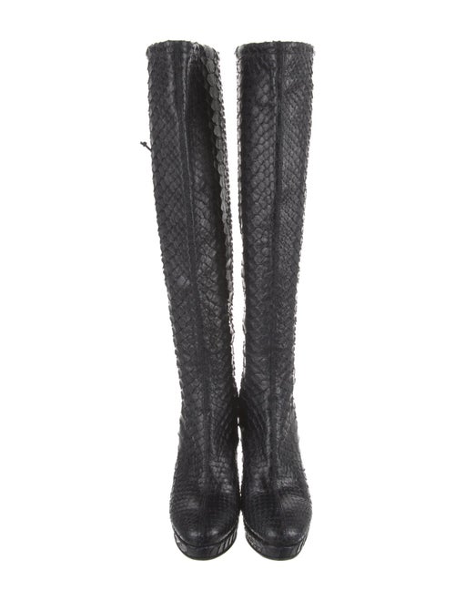 Dolce & Gabbana Python Animal Print Lace-Up Boots