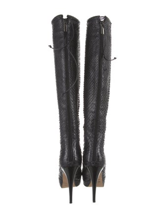 Dolce & Gabbana Python Animal Print Lace-Up Boots