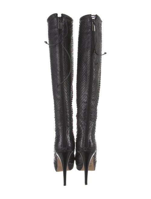 Dolce & Gabbana Python Animal Print Lace-Up Boots