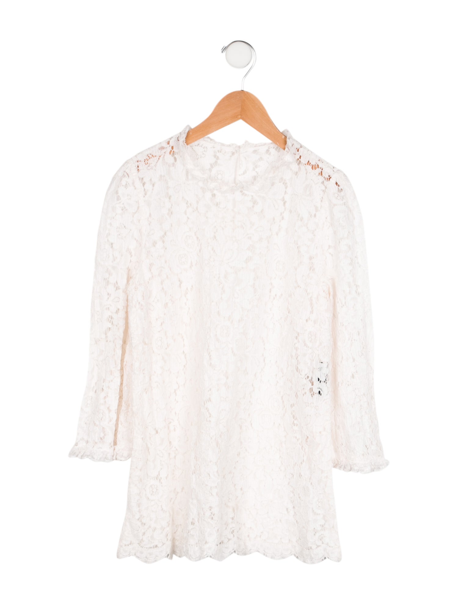 Dolce & Gabbana Girls' Long Sleeve Lace Dress