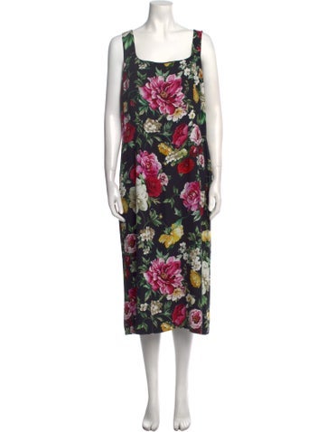 Dolce & Gabbana Dresses Floral Print Long Dress Us14, It50 | XL
