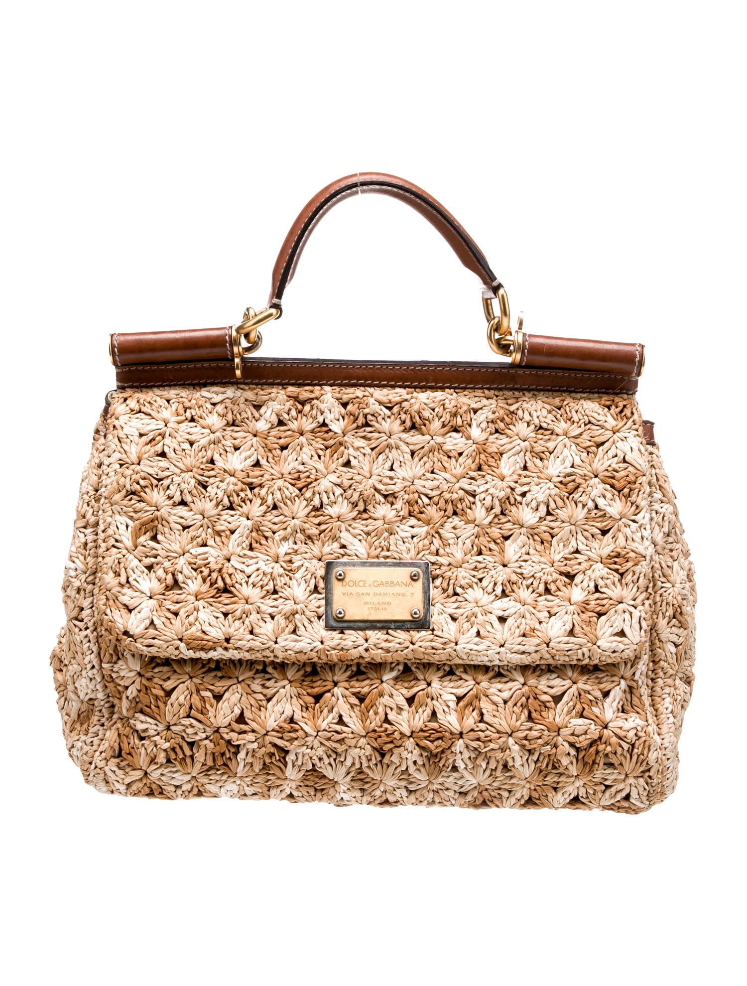 Dolce & Gabbana Raffia Miss Sicily Bag - Neutrals Handle