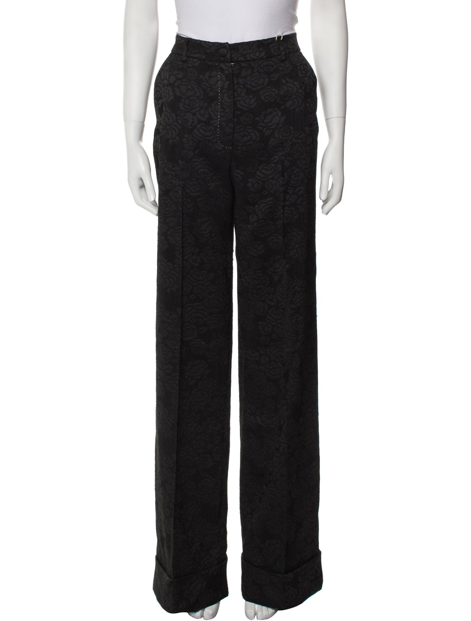 Dolce & Gabbana Floral Print Wide Leg Pants