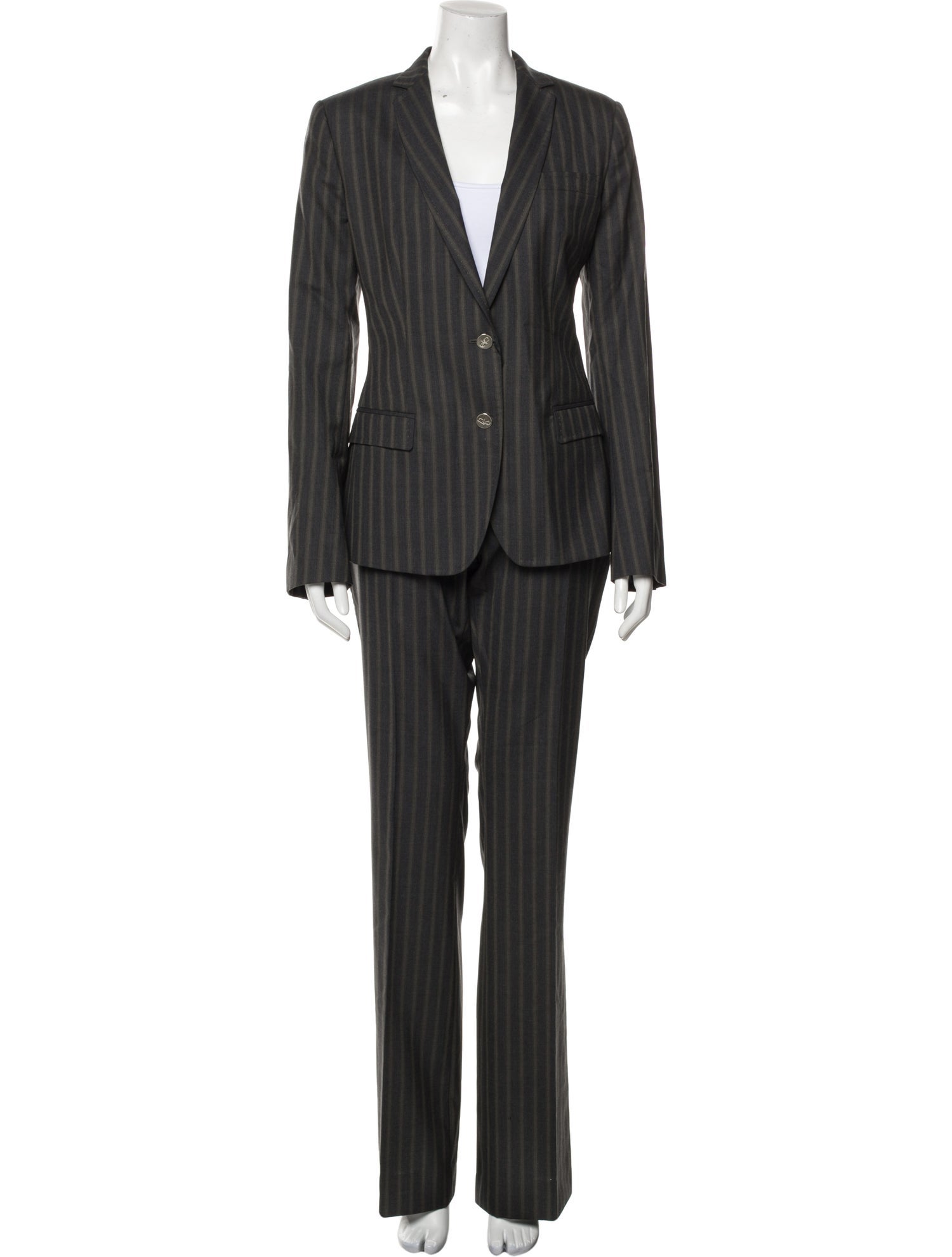 Dolce & Gabbana Virgin Wool Striped Pantsuit