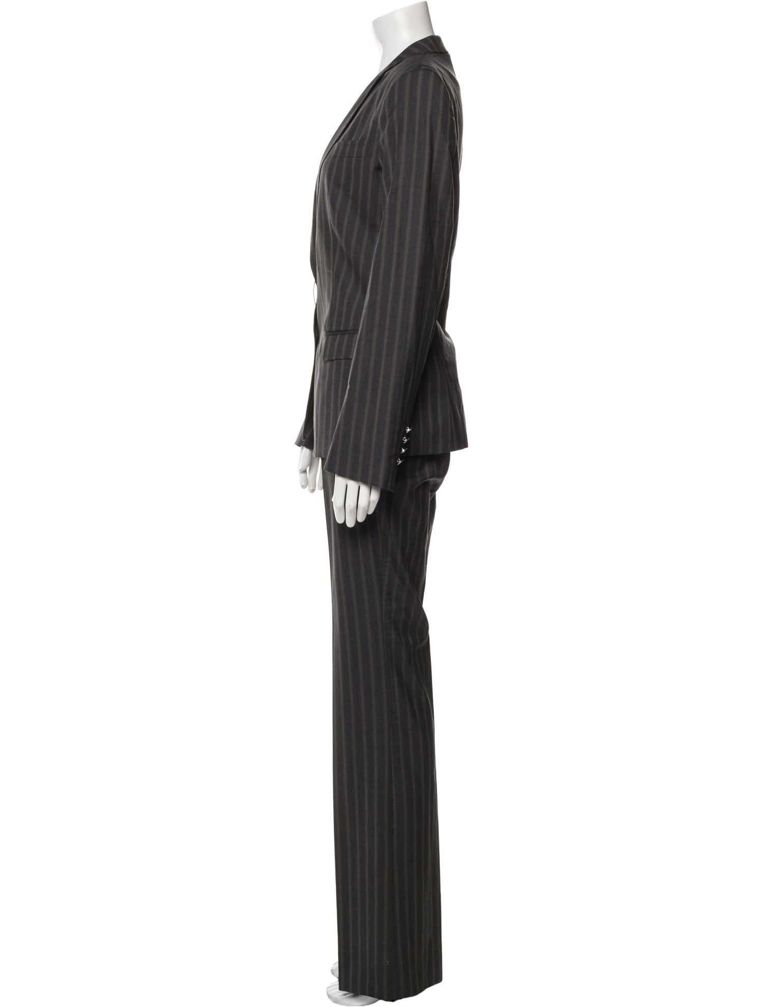 Dolce & Gabbana Virgin Wool Striped Pantsuit