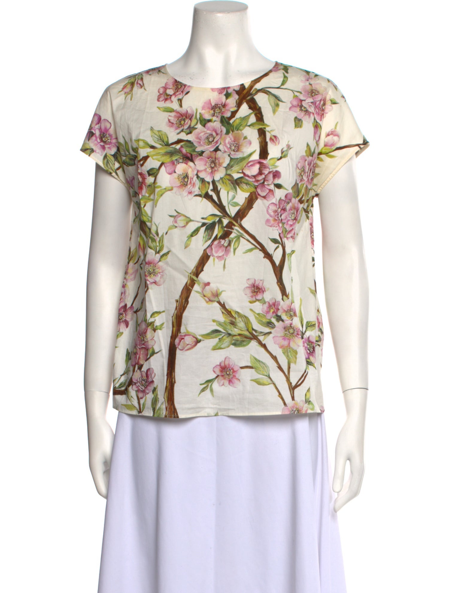 Dolce & Gabbana Floral Print Crew Neck T-Shirt