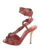 Dolce & Gabbana Snakeskin Animal Print T-Strap Sandals