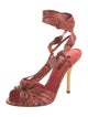 Dolce & Gabbana Snakeskin Animal Print T-Strap Sandals