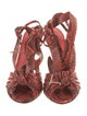 Dolce & Gabbana Snakeskin Animal Print T-Strap Sandals