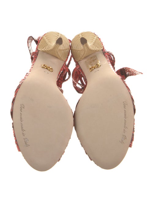 Dolce & Gabbana Snakeskin Animal Print T-Strap Sandals