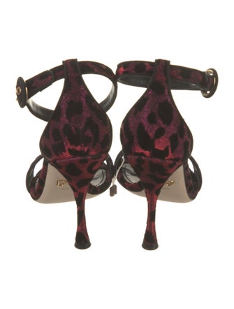Dolce & Gabbana Canvas Animal Print Sandals
