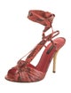 Dolce & Gabbana Snakeskin Animal Print Slingback Sandals
