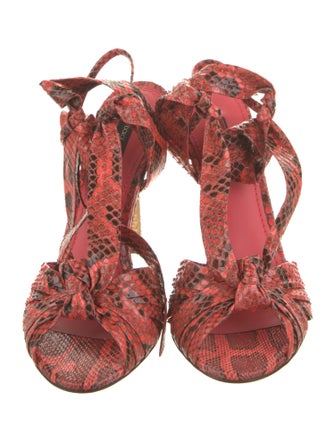 Dolce & Gabbana Snakeskin Animal Print Slingback Sandals