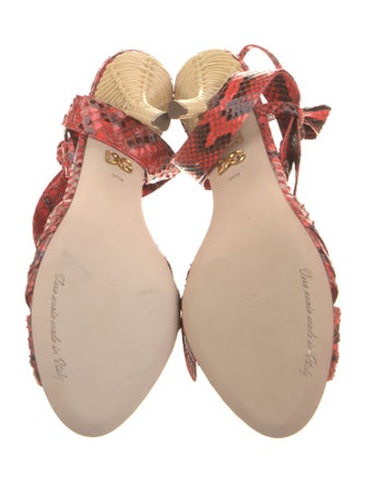 Dolce & Gabbana Snakeskin Animal Print Slingback Sandals