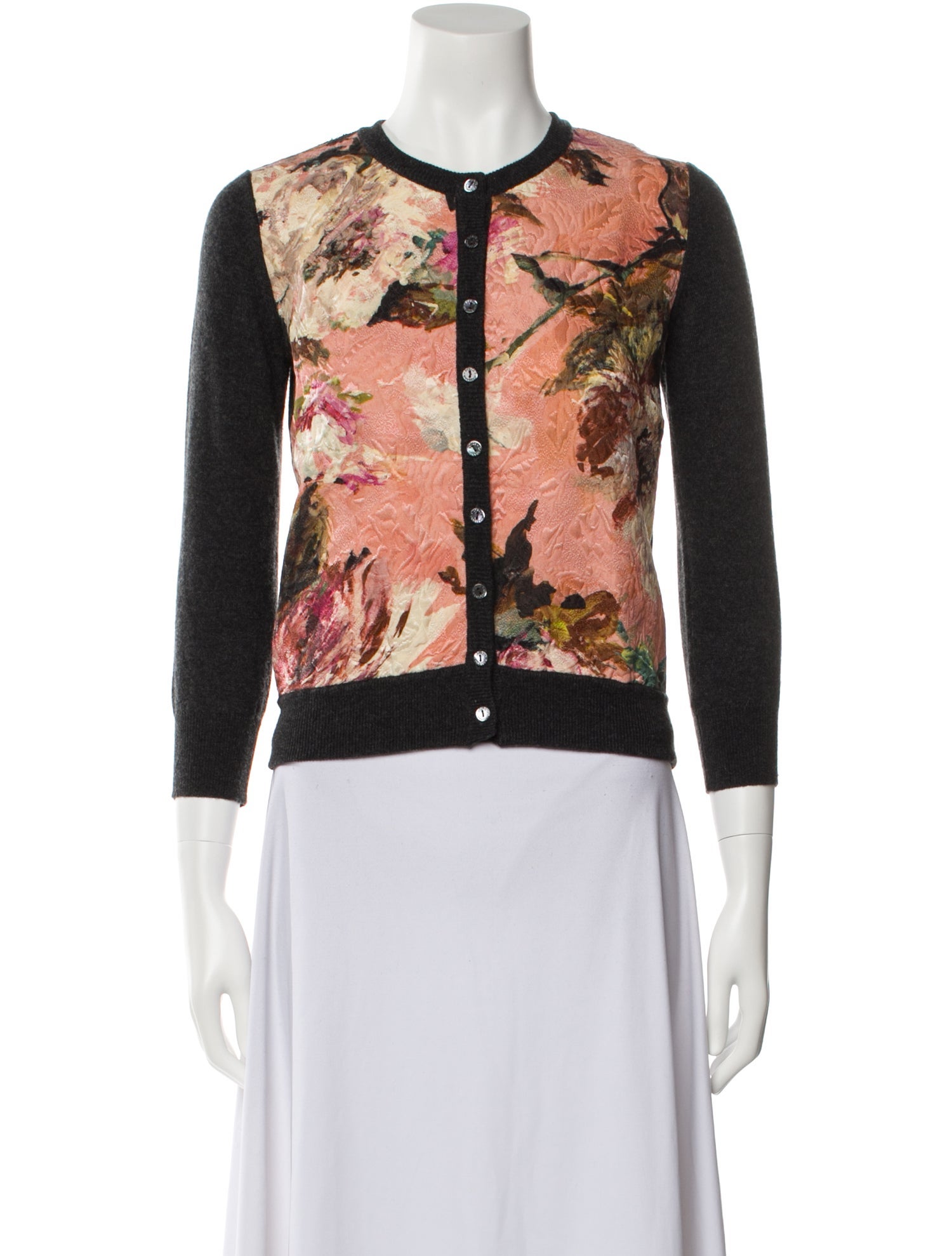 Dolce & Gabbana Cashmere Floral Print Sweater