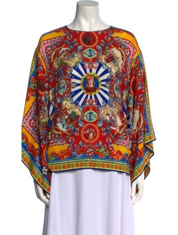 Dolce & Gabbana Tops Silk Paisley Print Blouse Us4, It40 | S