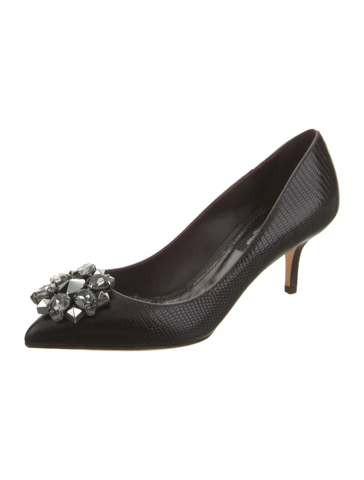 Dolce & Gabbana Lizard Crystal Embellishments Pumps
