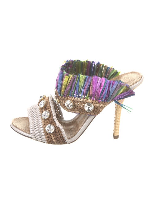 Dolce & Gabbana Raffia Patterned Slides